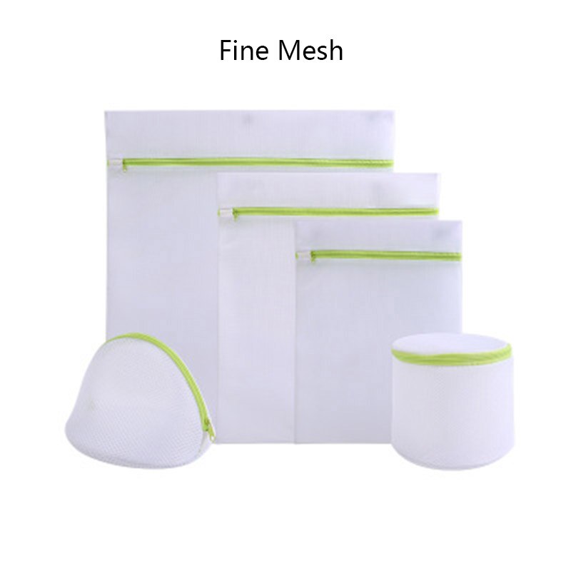 Green Zippered Laundry Washing Bags Fine Mesh And Honeycomb Pattern Freshly Net Bags for Washing Machine
