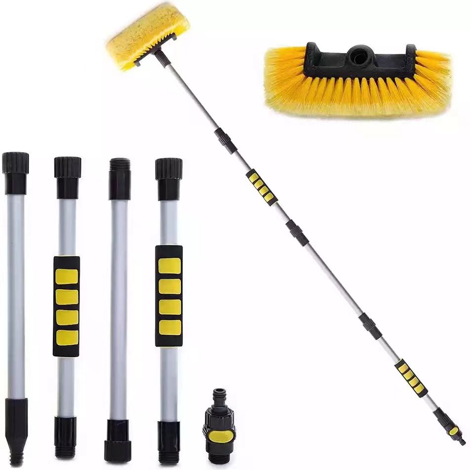 Car Automatic Telescopic Long Rod Spray Water Brush Auto Windshield Window Wipe Glass Cleaner Washing Tool
