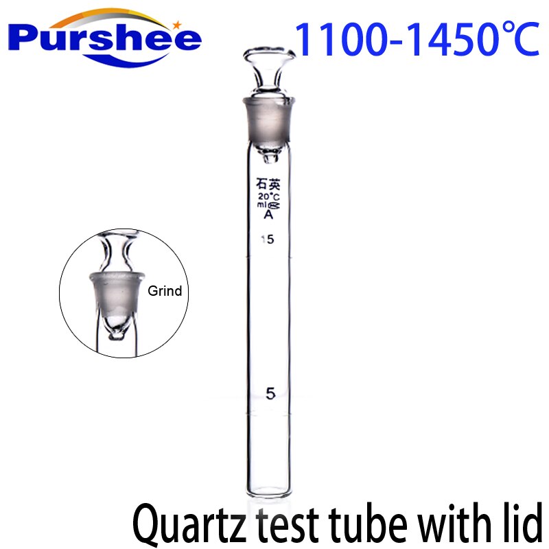Quarz reagenzglas mit deckel (15 ml)