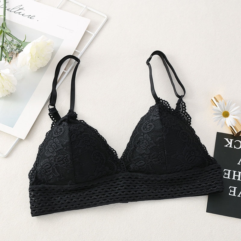 Ladies Wire Free Bra Sexy Lace Adjustable Lingerie Underwear Women Bra Breathable Sexy Lace Push Up Bras Wrapped Chest