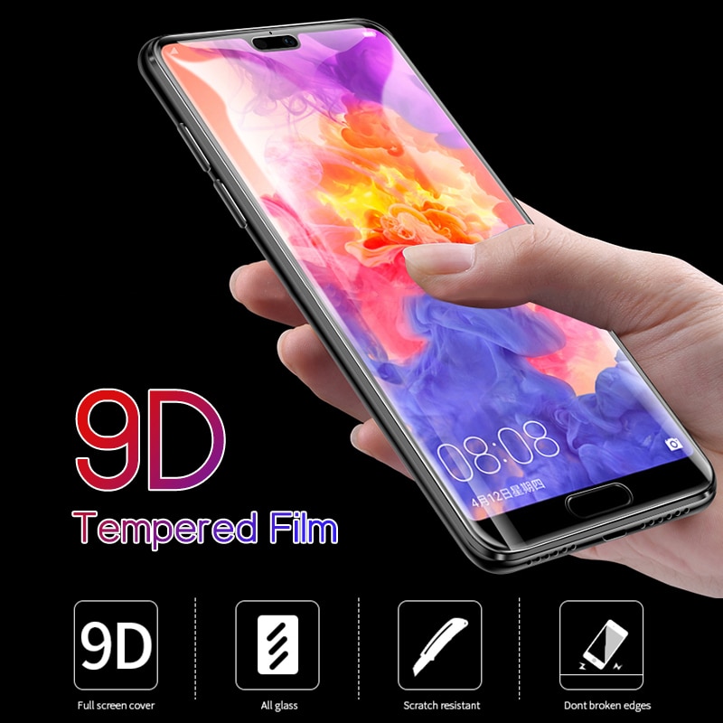 9D Full glue tempered glass on honor 10 lite 9 light screen protector For huawei honor 8s 8c 8x 10i 20 pro 9x safety protective