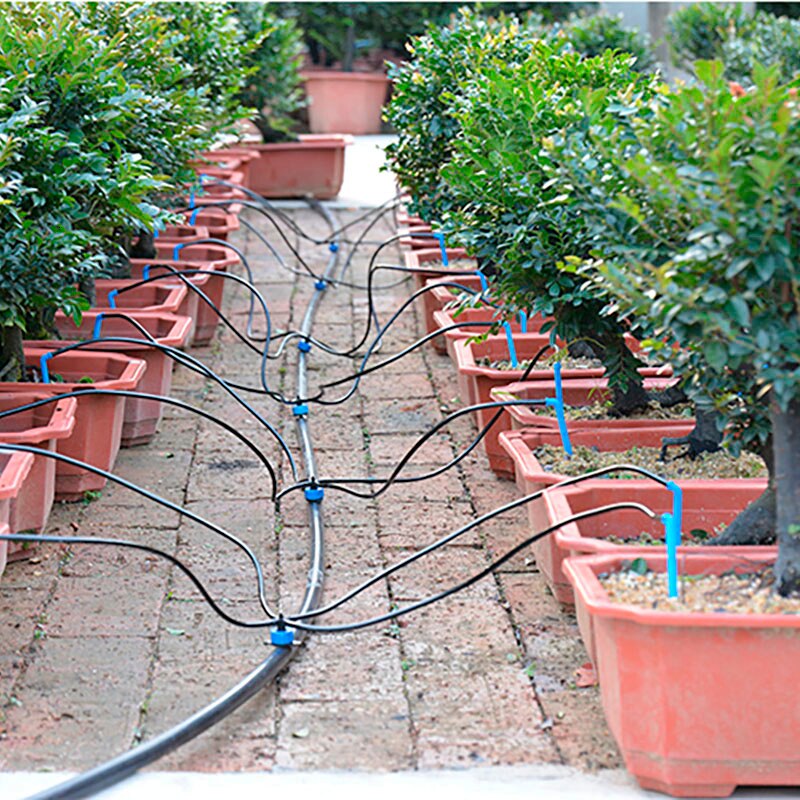 10m/20m/40m sets 4- manieren druppelpijl irrigatie zender druppelaar sproeier irrigatie bewateringssysteem potplanten bloemen