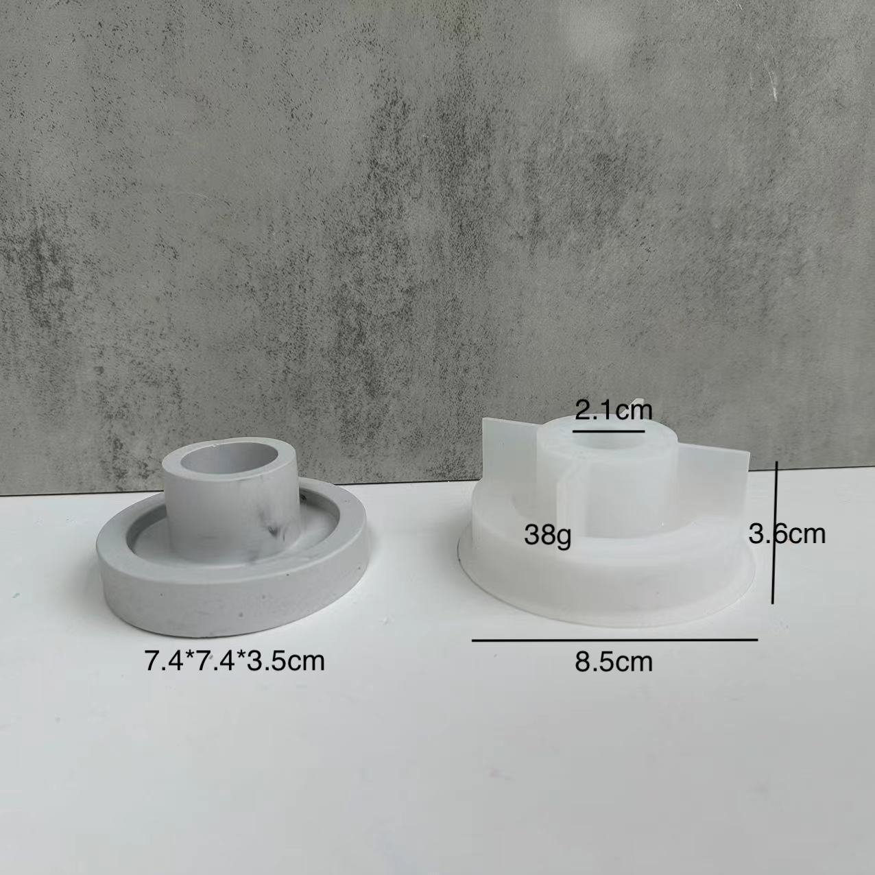 Bougeoir rond en silicone fait à la main, plâtre d'aromathérapie, accessoires de bougie partenaires, décor de bureau à la maison: vert militaire