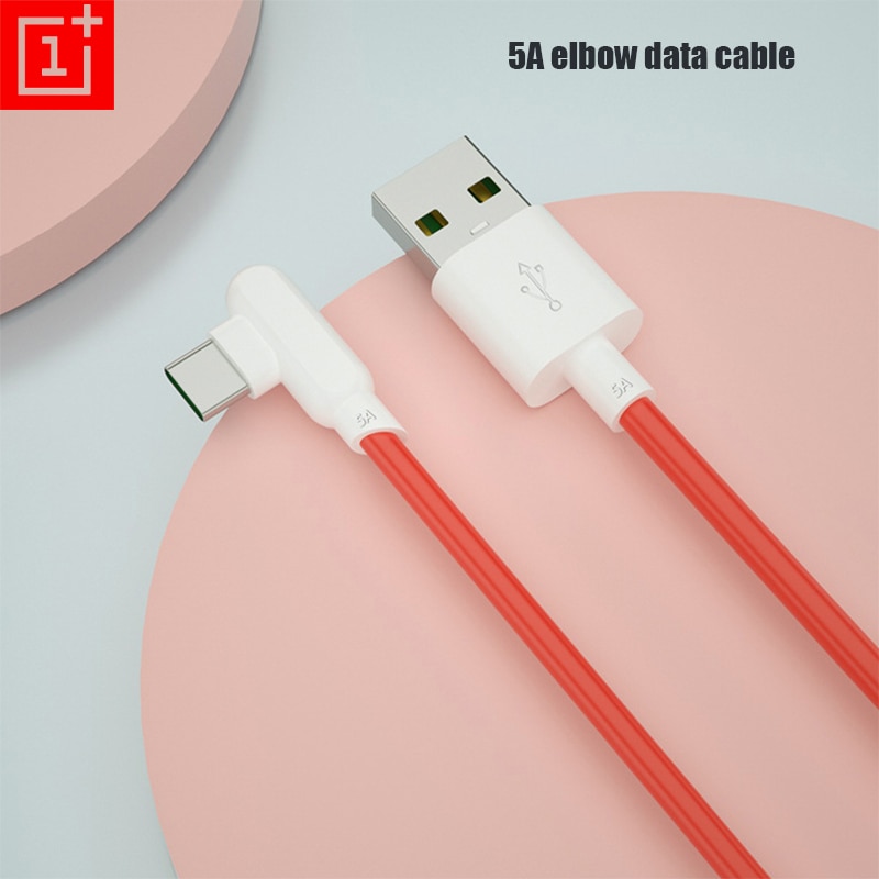 Oneplus Nord N10 Usb Type C 90 Graden Warp Kabel 5A Usb C Dash Snel Opladen Elleboog Game Lijn Voor een Plus 1 + 8 8T 7 7T 6 6T Pro