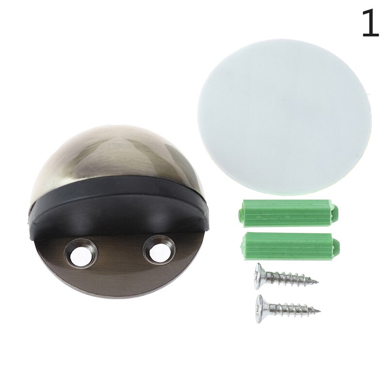 Pegatina antiperforación oculta de acero inoxidable, Tope de puerta de goma, soportes de puerta, topes de puerta sin clavos montados en el suelo, 45*26mm