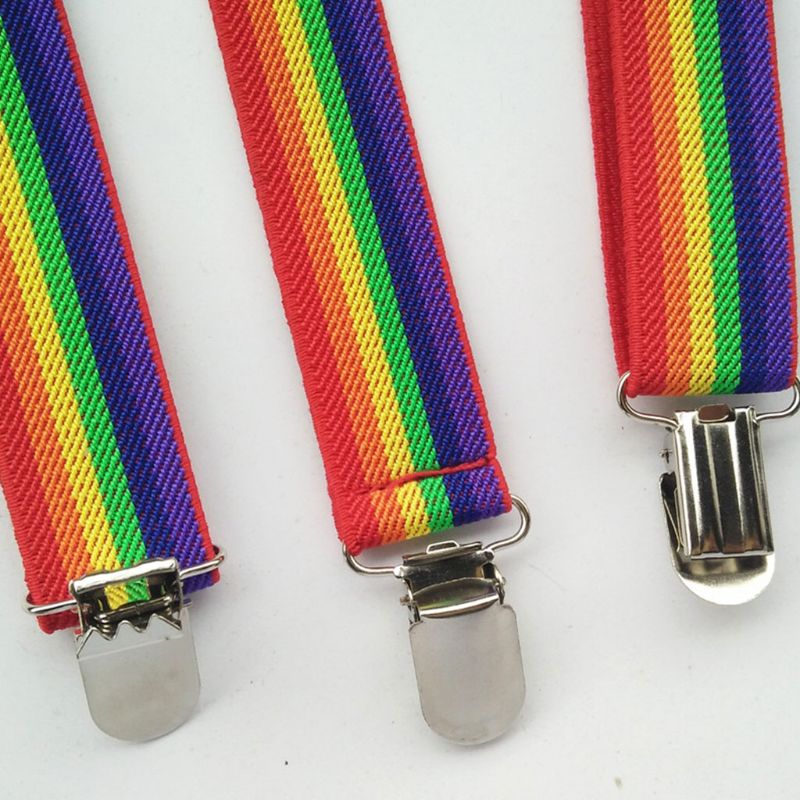 Tira de arcoíris para niños, cinturón de tirantes a rayas de colores, cinturones anticaída con hebilla,
