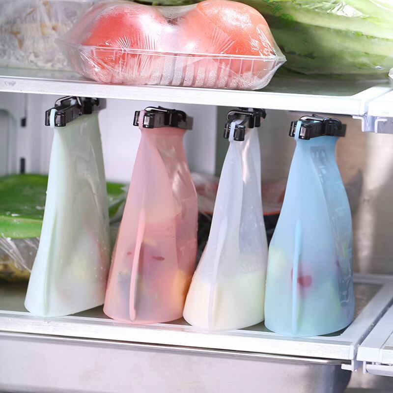 Reusable Silicone Food Storage Bags Zip-lock Freezer Cooking Fresh Bag Upgrade Seal Leakproof Container Liquid Snack Storage