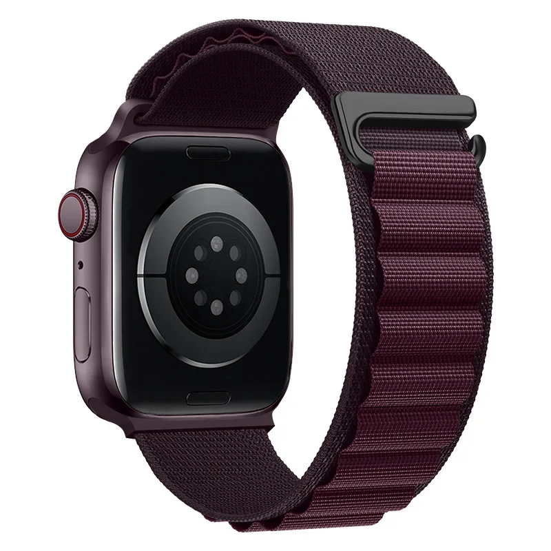 Correa Alpine Loop para Apple Watch Ultra Band 49mm 45mm 44mm 42mm 41mm 40mm pulseras de gancho en C de Metal iwatch SE series 9 8 7 6 5 4 3: Blue pink / 12 mm