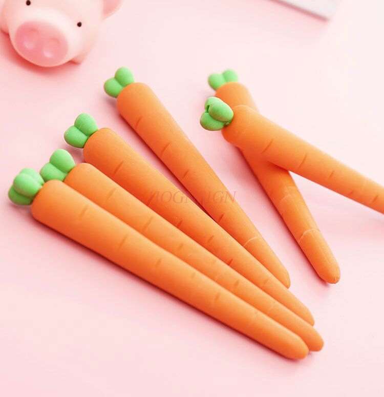 school supplies 3pcs cute children&#39;s pen-shaped carrot carrot eraser special stationery supplies