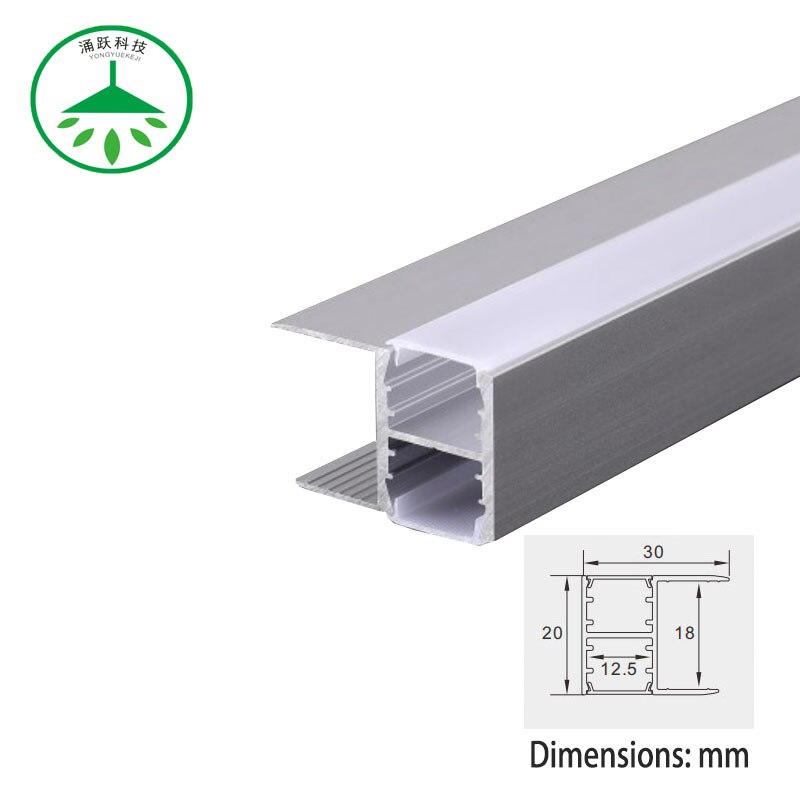 Aluminum alloy surface mounted 0.5m long LED lamp slot display cabinet plywood radiator upper and lower light-emitting shell.
