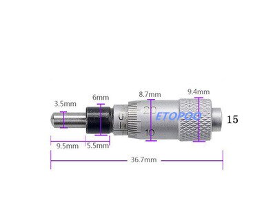 Outil de mesure à aiguille ronde plate, gamme argent 0-13mm 0-25mm 0-50mm 0.01mm, bouton de réglage moleté, mesure de la tête micromètre: 0-6.5mm round