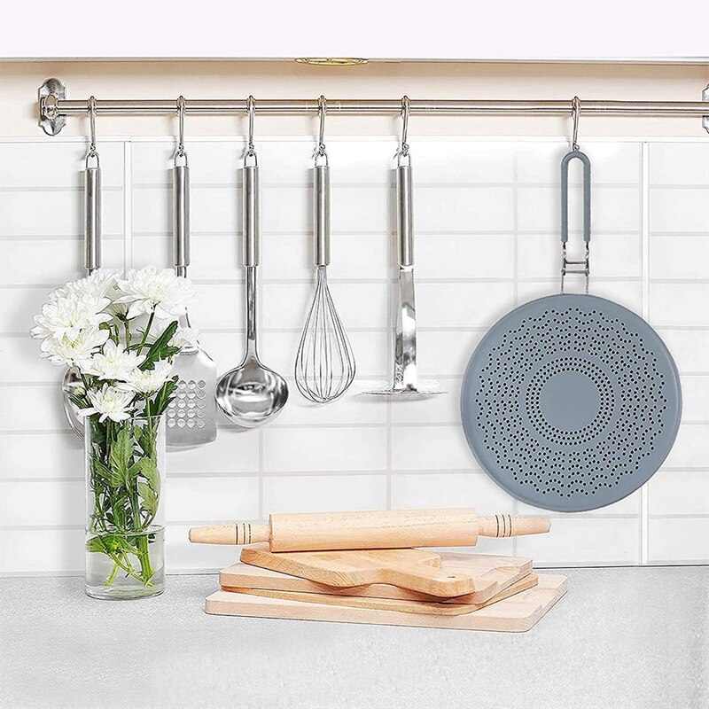 Silicone Splatter Screen Grease Splatter Guard with Folding Handle for Cooking Splatter Guards Fry Pan 13 Inch