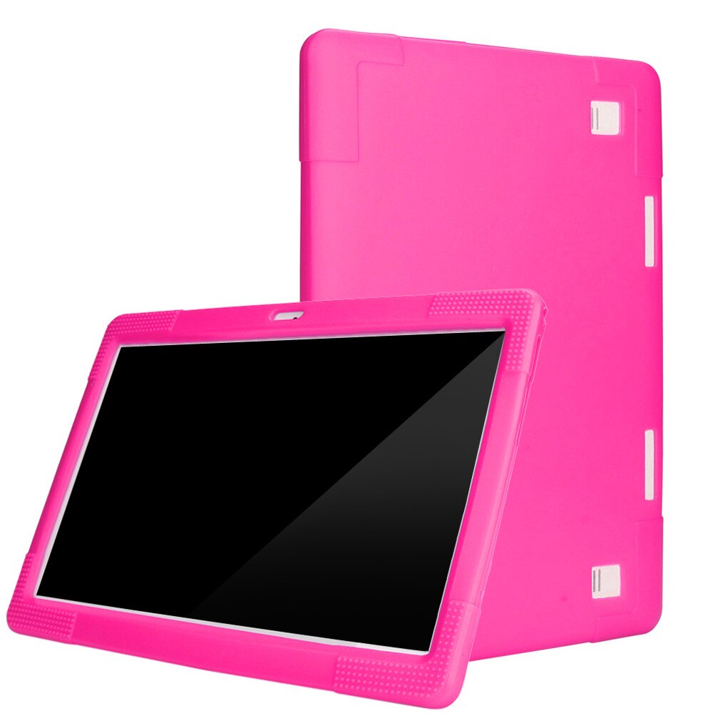 Protection Universal Silicone Cover Case For 10 10.1 Inch Android Tablet PC Waterproof Tablet Cases Covers: Hot Pink