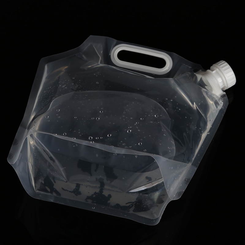 5L Folding Drinking Water Container Handheld Portable Clear Water Bag Camping Water Holder Survival Water Carrier Handle bag
