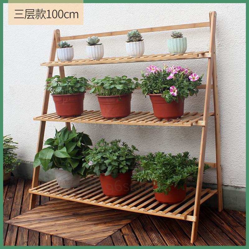 Stojak na doniczki bambusowe z litego drewna wielowarstwowa przestrzeń kryty balkon salon zielona podłoga rozwalać się w kwiaty robić postawienia na półkę
