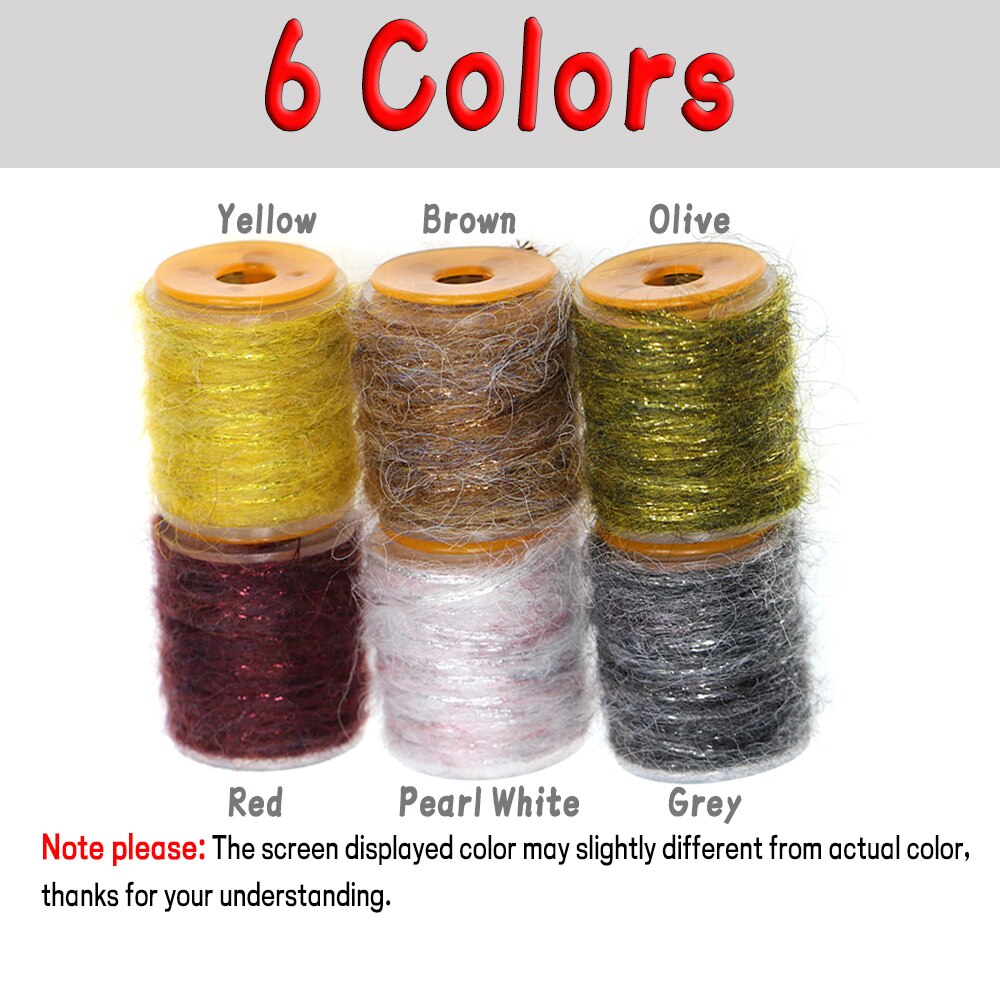 WIFREO-Cuerda de doblaje de 10M, hilo de hilo para insectos sucios, hilo moteado de Caddis, gusano, mosca seca, camarón, atado de moscas fibrosas, materiales de atado