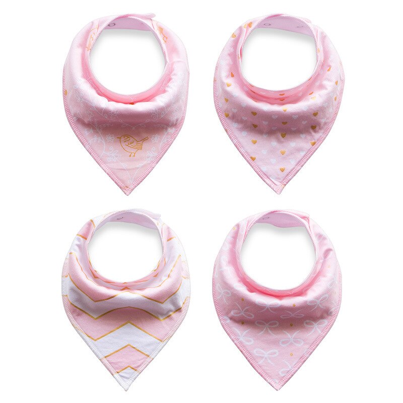 Baby bandana dregla haklappar för dregling och barnsjukdomar 4- pack set för flickor och pojkar