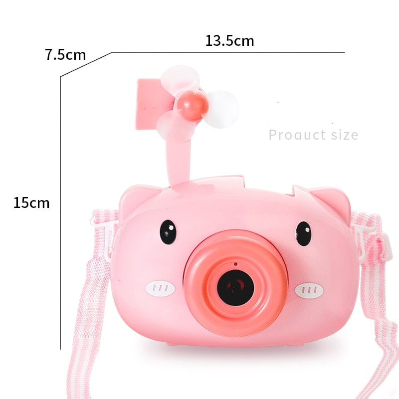 Funny Pig Dog Camera Bubble Maker With Light Music Automatic Fan Electric Bubble Blower Outdoor Game Party Toys For Children