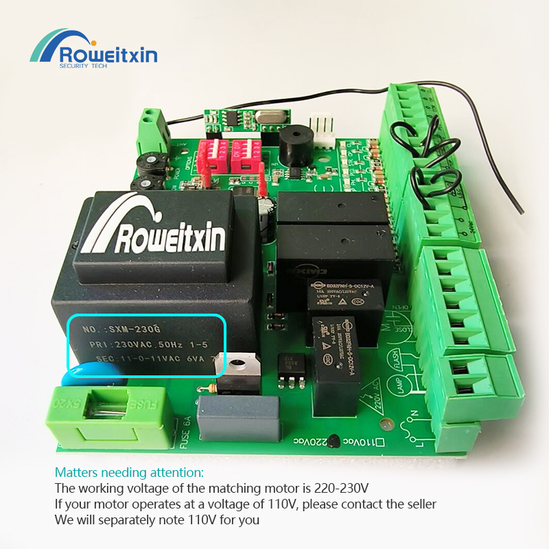Gate motor controller circuit board universal electronic card for sliding gate opener 220v AC model 433.92Mhz