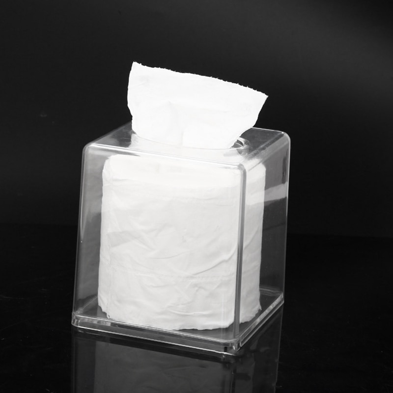 Square Tissue Box Cover Tissues Paper Holder for Bathroom Tissue Box Plastic Toilet Paper Holder Box Layer Napkin Dispenser Orga