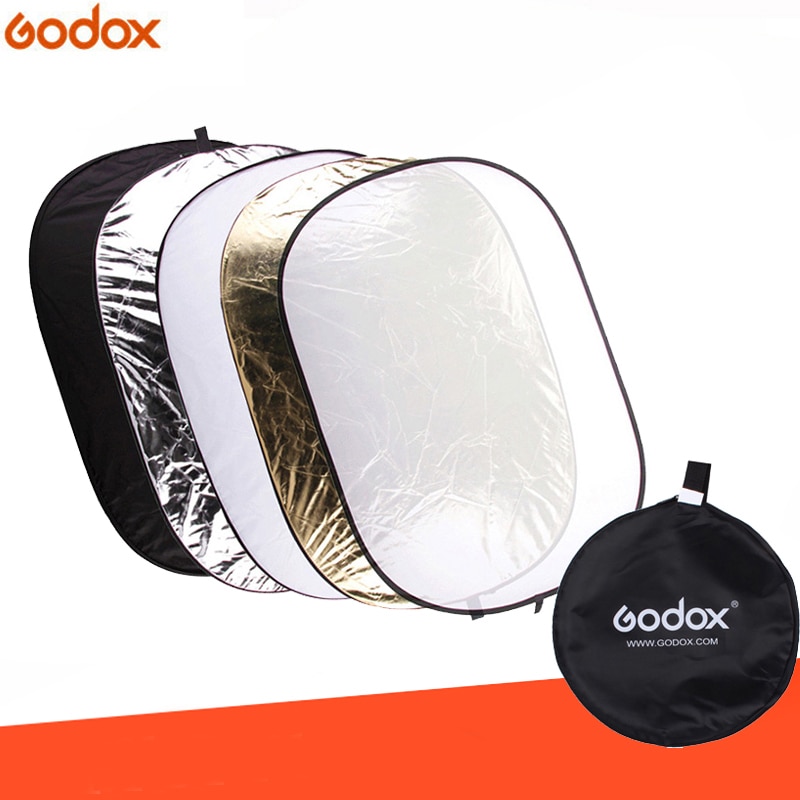Godox 5 in 1 90*120 cm Achtergrond Board Ronde Rechthoek Reflector Inklapbare Verlichting Diffuser Disc Zwart Zilver Goud wit