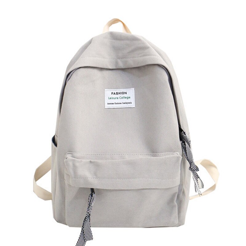 Cute School Bag Girls Canvas Backpack Women Shoulder Bags Travel Student Schoolbag Teenager Backpacks WBS799-2: Gray