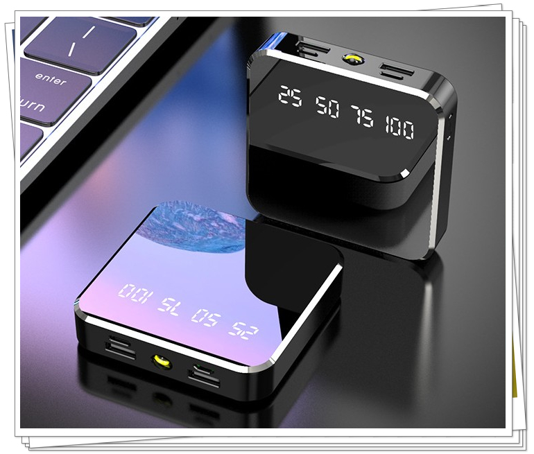 Mini Power Bank 20000 mAh 5V 2A Spiegel Screen Poverbank voor xiaomi Iphone Externe Batterij Draagbare Oplader 20000 mAh powerbank