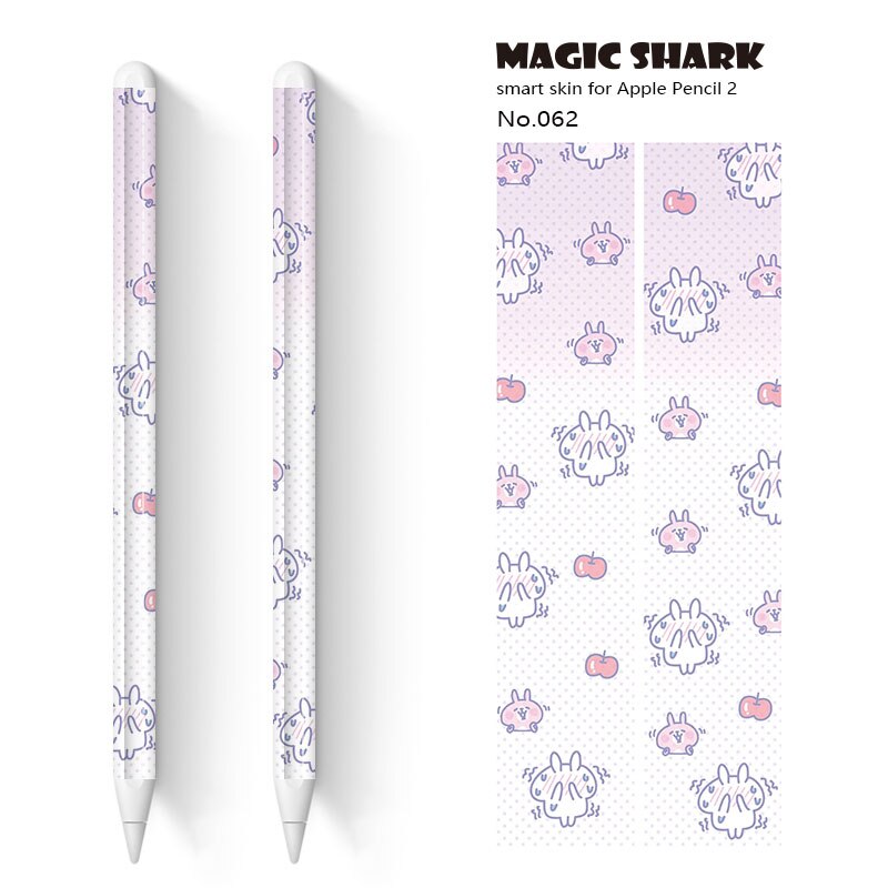 Magic Shark Cute Cartoon Rabbit Bear Ultra Thin 3M PVC Film Case Skin Tape Sticker for Apple Pencil 2 Stylus: 062