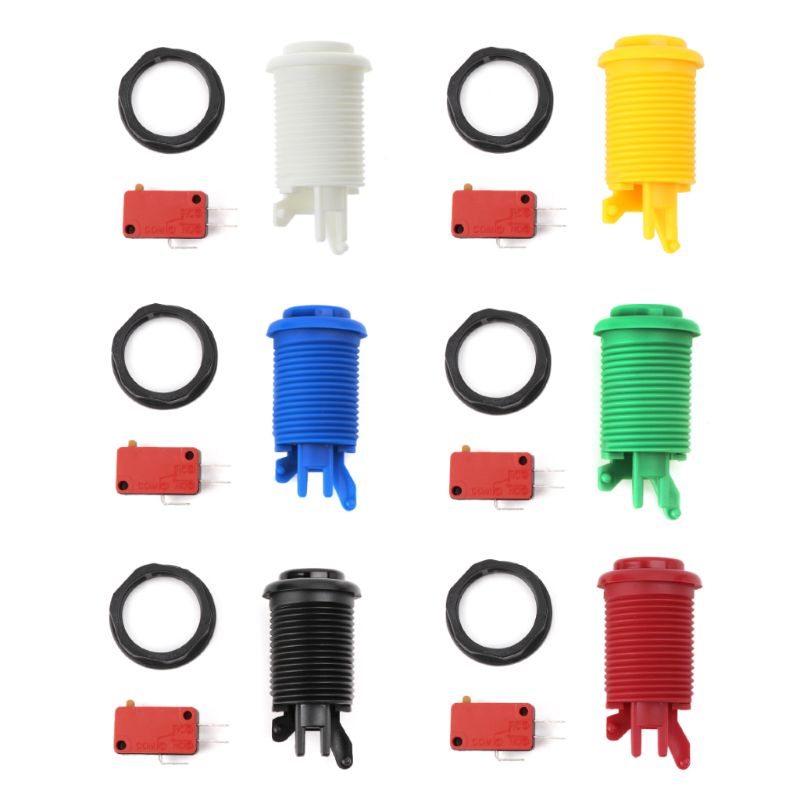 28mm Round Arcade Push Button American Style Three Foot Micro Switch for MAME Jamma