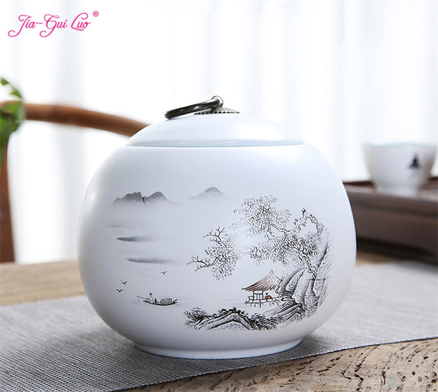 JIA-GUI LUO 800ML Tee Caddies Tee Caddie Keramik Kasten Reise Lagerung Pu'er Tee Kasten Tee zubehör dekoration D039