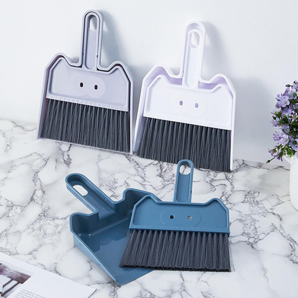 2Pcs Product Mini Sleepwear Desktop Sweep Small Desktop Sweep Broom Dustpan Cleaning Brush Table Corner Besom Cleaner