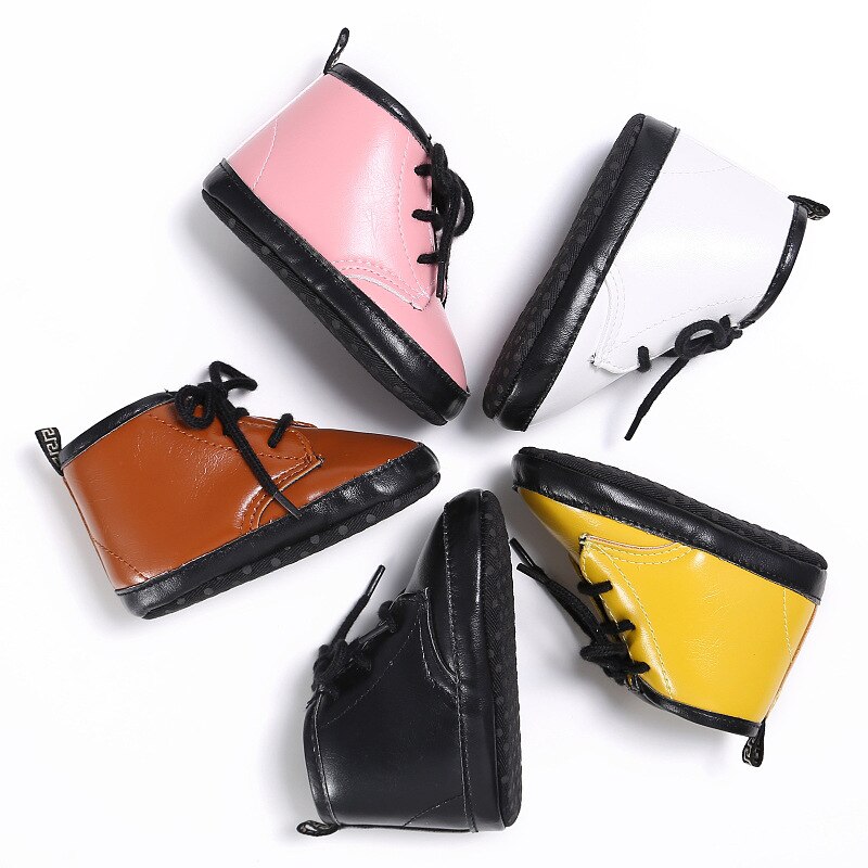 Baby Schoenen Meisjes Jongens Pu Leer Lace Up Hoge Kinderen Sneakers Meisje Baby Schoenen Sport Herfst Winter Schoenen