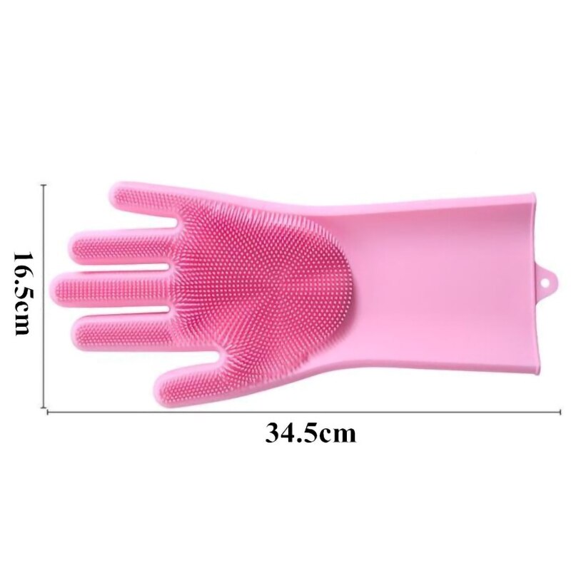 5 color 1/2 pairs Silicone Dishwashing Gloves Magic Multifunction Cleaning Gloves Sponge Rubber Scrub Gloves Kitchen Tool