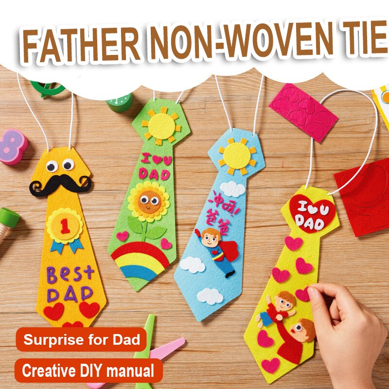 kindergarten lots arts crafts diy toys Dad tie crafts kids educational for children&#39;s toys girl/boy christmas 16906