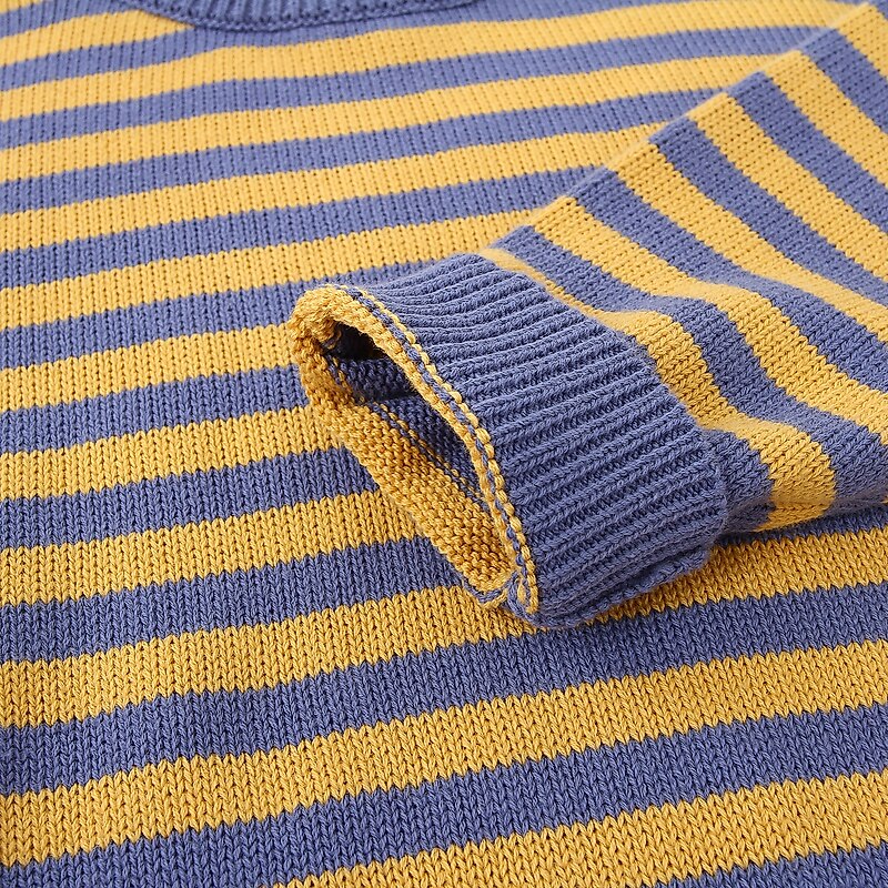 Lente herfst winter 2-10 jaar ronde hals gebreide school student kleur patchwork gestreepte mooie truien voor baby kinderen jongens