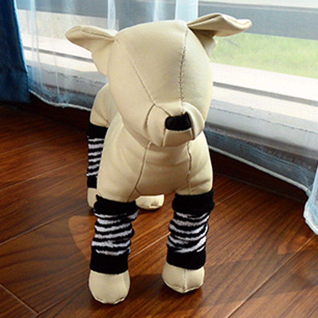 Hund benvärmare bandage strumpor förstärkning valp ben hock protector: Svart m