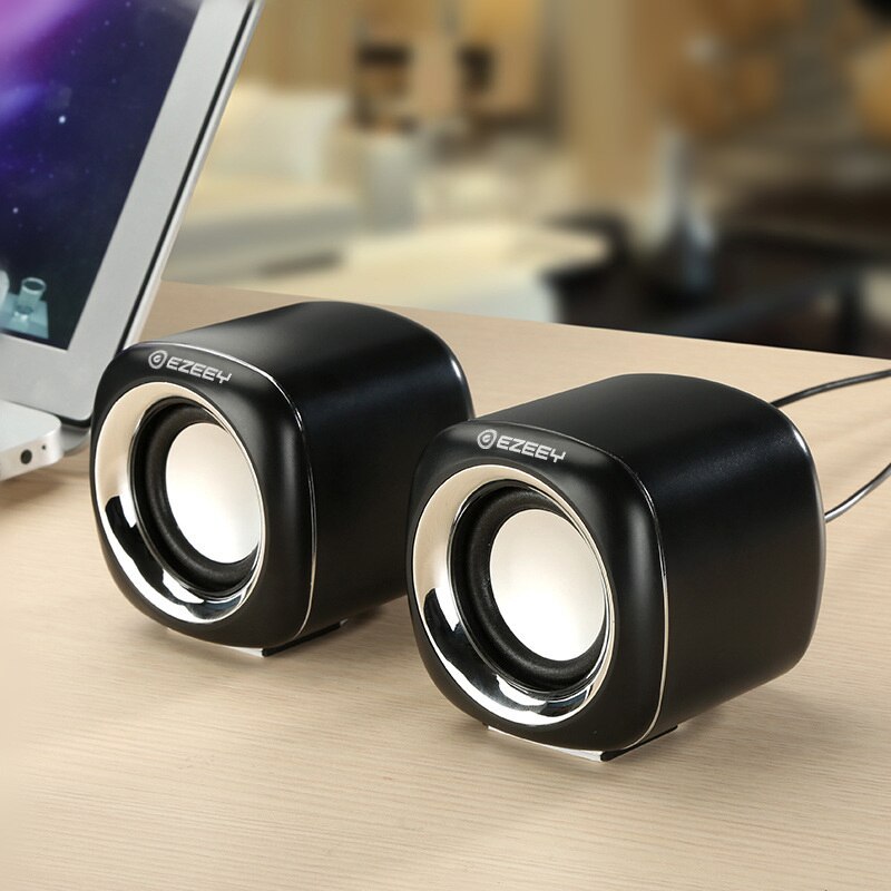 Mini Desktop Speaker Laptop Speaker Surround Stereo Computer Speakers Multimedia Subwoofer Usb-poort Laptop Desktop Luidspreker: Black