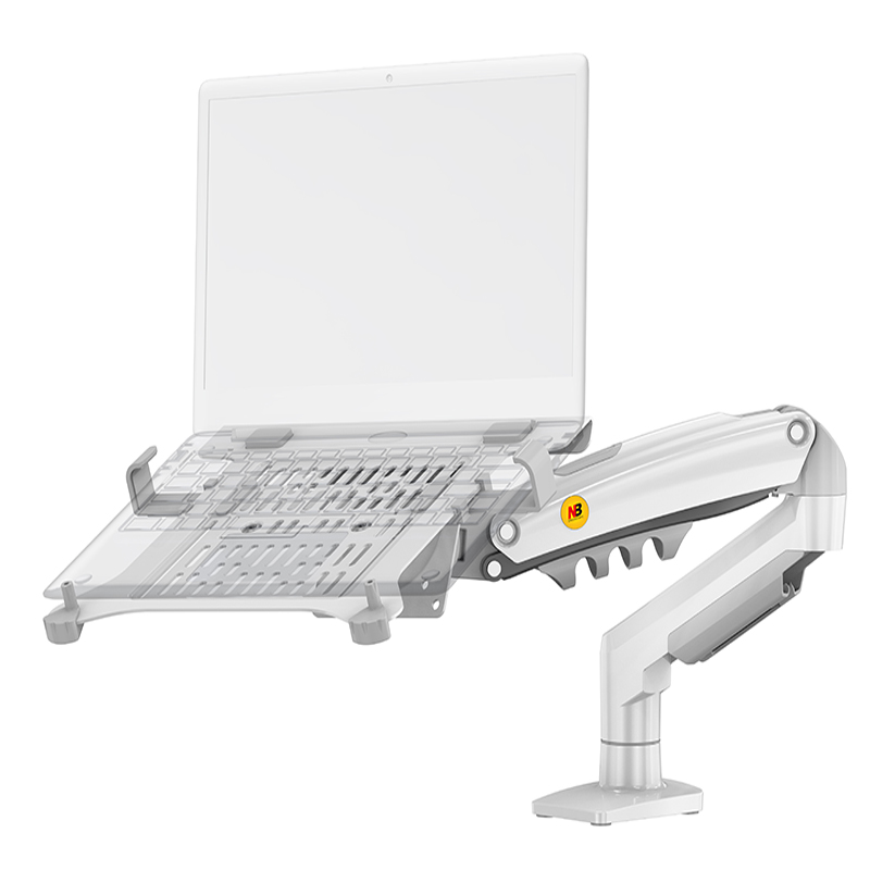 2 en 1 NB F80 + FP-2 pour moniteur 17-30 "+ 10"-17 "support de bureau pour ordinateur portable support de montage pour ordinateur portable pince pour ordinateur portable: WHITE