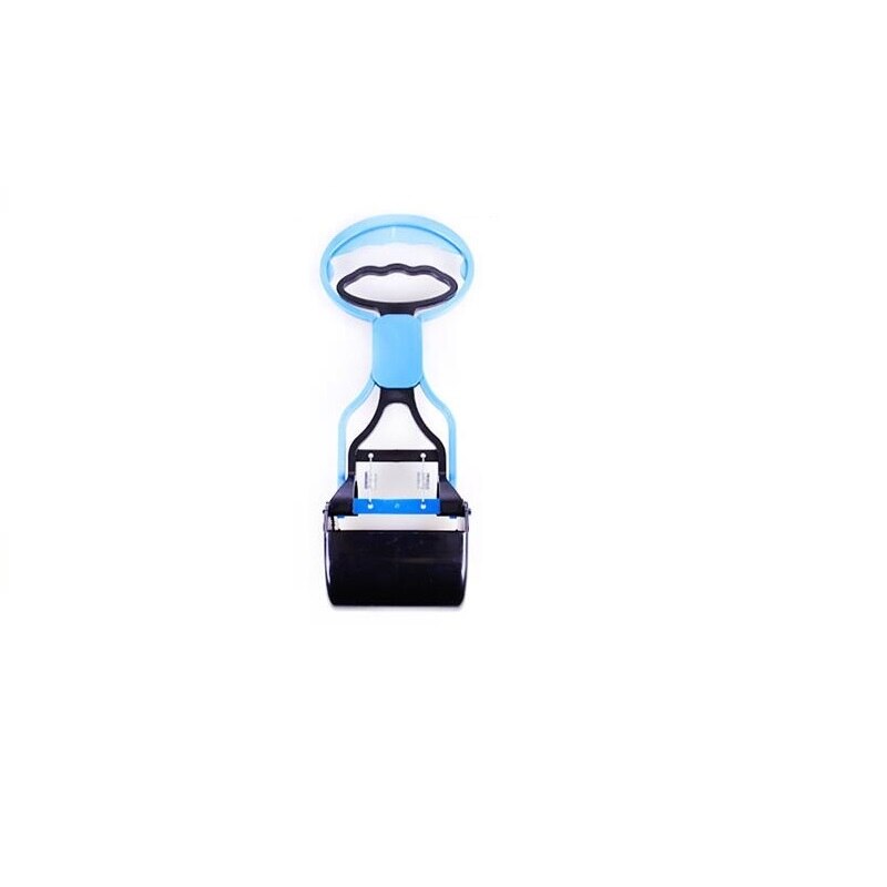 Recogedor de mascotas de 28 cm de largo, utensilio para recoger excrementos, pala con mango para limpiar residuos de animales, perros, cachorros, recolector de gatos al aire libre, herramientas de limpieza: Azul
