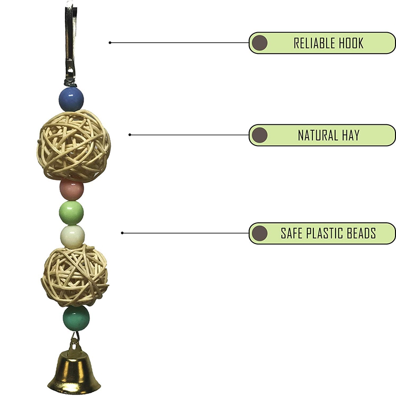 Parrot Toy Set - Hanging Parrot Swing - Wooden And Metal Parrot Swing - Medium Small Parrot Swing Toy - Bird Cage Che