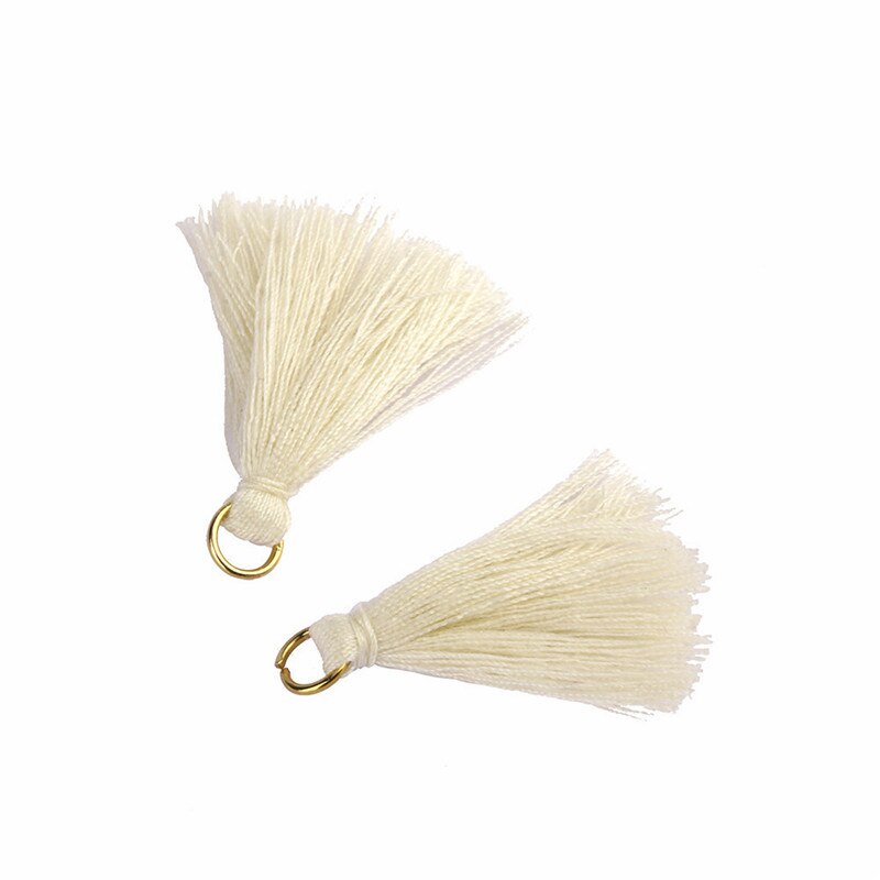 Anneau suspendu gland frange pendentif | 100 pièces, bricolage, petits glands garniture vêtements rideau décoratif boucles d'oreilles composants de bijoux: Beige Tassels Fringe