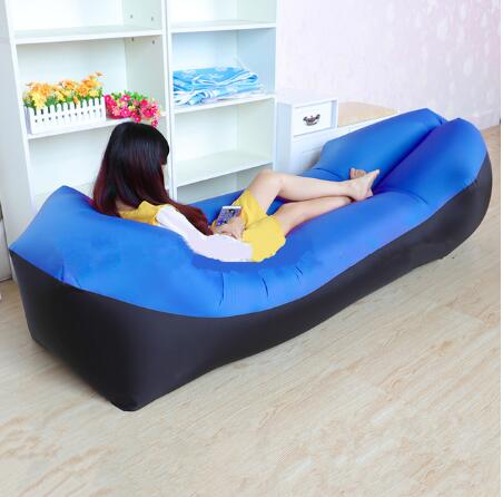 Inflatable Couch Sofa Portable beach deck chair Outdoor sofa bed Lazy Pillow Waterproof forcamping Sunbathing Beach leisure: Navy