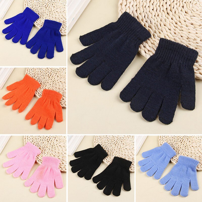 1 paire enfants gant filles garçons enfant extensible tricoté hiver Pick gants couleur mixte tricoté gants pour enfants