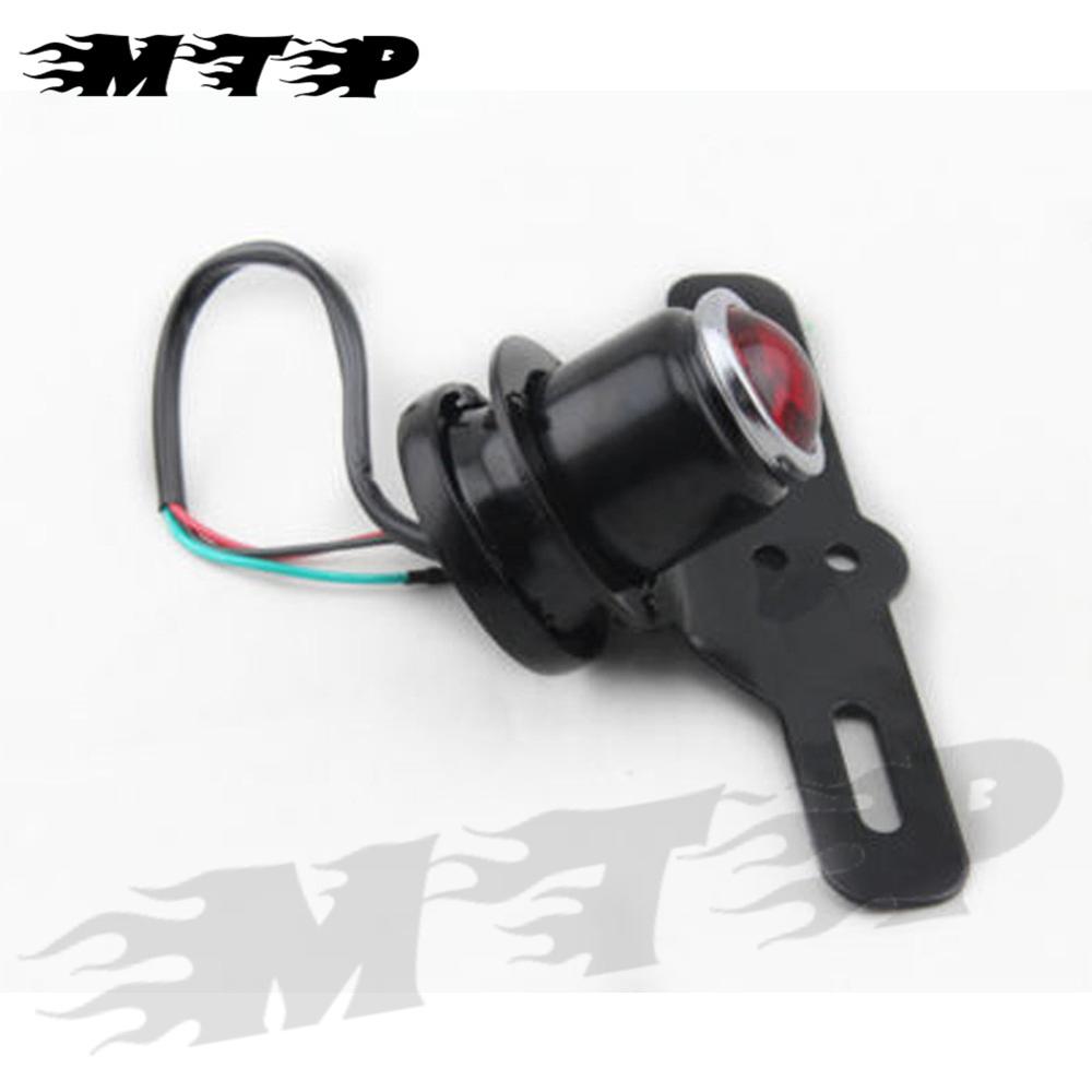 Motorfiets LED Rood Achterlicht Brake Remlicht Lamp Kentekenplaat Houder Voor Harley Cafe Racer Chopper Bobber
