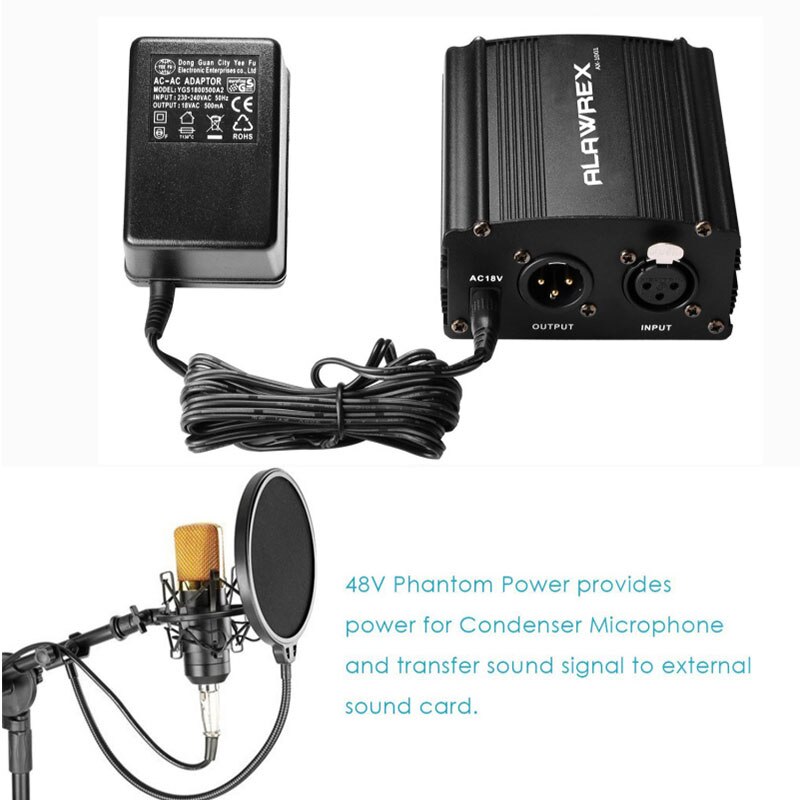 Recording Equipment USB 1- Channel Adapter XLR Audio Cable For Condenser Microphone