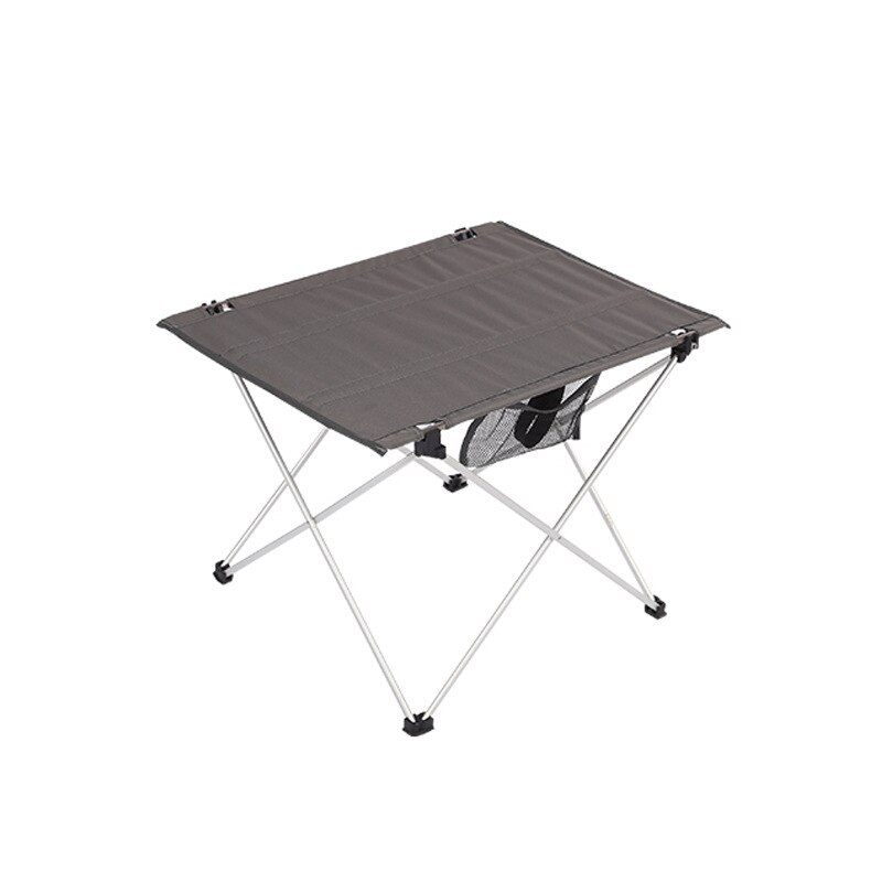 Ultralet udendørs camping sammenfoldeligt bord fiskeri vandreture picnic letvægts rejse aluminiumslegering bbq bærbart rullebord: Grå