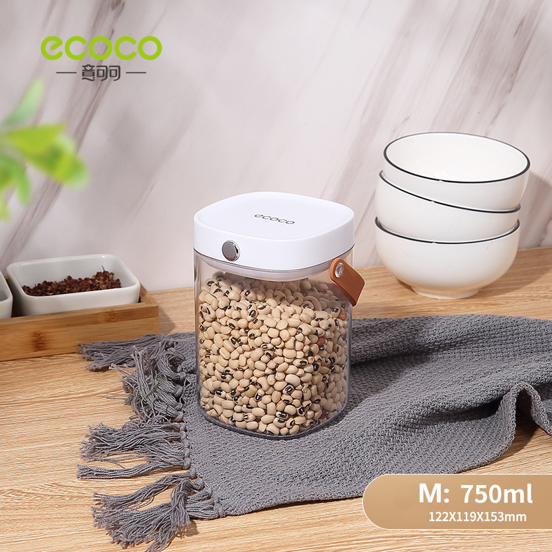 ECOCO Airtight Food Storage Container Portable Sealed Jar with Handle BPA-Free Stackable Food Canisters for Pantry Organizer: Medium Size