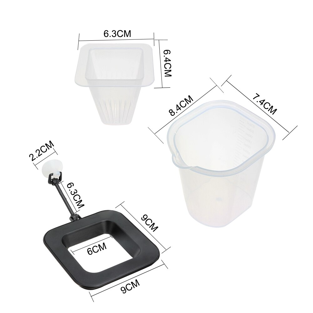 Akvarium 2 in 1 fiskefoder multifunktionelle røde orme feeder fisk flydende foder orm feeder målebæger sæt