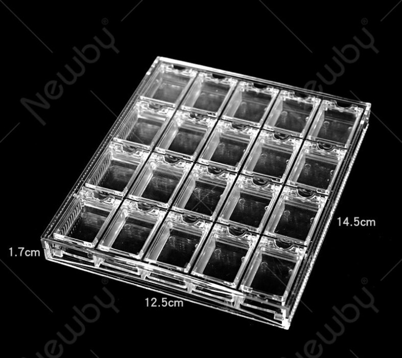 Makeup Organizer Tray Transparent Acrylic Cosmetic Storage Display Box With Handle With Clear Simple Stylish Transparent: 20 small box
