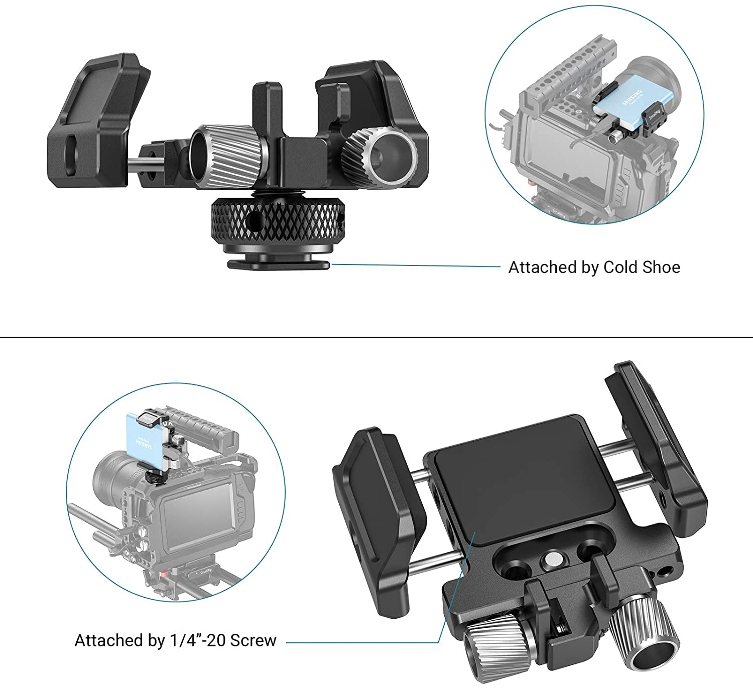 Smallrig Universele Houder Voor Externe Ssd Houder Klem Met Koude Schoen Voor Bmpcc 4K &amp; 6K Voor samsung T5 Ssd 2343